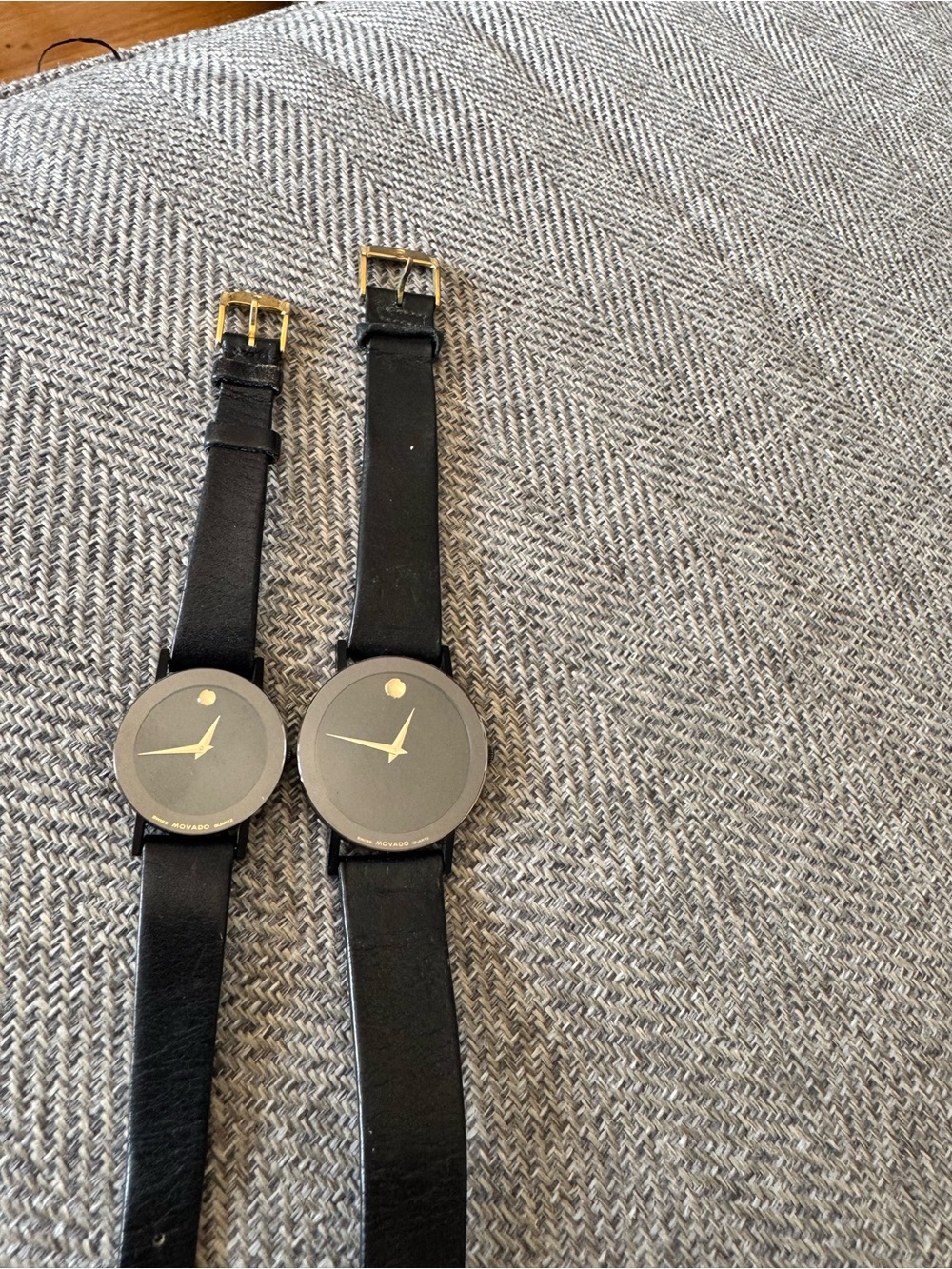 His&Hers Movado Classic Black Museum Watches w/ Gold Accents
$300pair or $150ea. - Picture 4 of 11